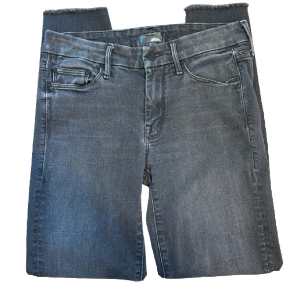 MOTHER Denim Looker Ankle Fray Gray Size 27 EUC - Picture 5 of 12
